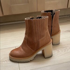 Free People Brown Heeled Boots (James Chelsea)